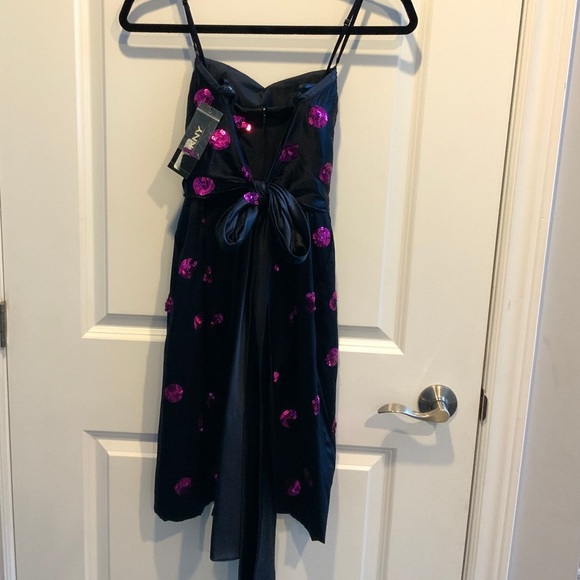 DKNY navy silk dress NWT - Picture 1 of 4